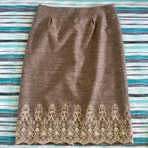 NWT Vintage Antonio Melani Brown Tan Pencil Skirt